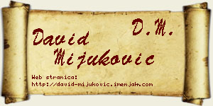 David Mijuković vizit kartica